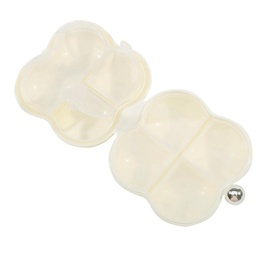 Mini Portable Pill Box Multi-Compartment Travel Jewelry Storage Box Vitamins Dispenser Holder(White)