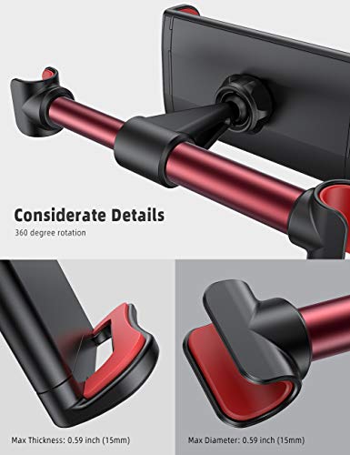 Lamicall Car Headrest Mount, Tablet Headrest Holder - Stand Cradle Compatible With Devices Such As Ipad Pro Air Mini, Galaxy Tabs, Other 4.7-10.5" Cellphones And Tablets - Red #TOP5