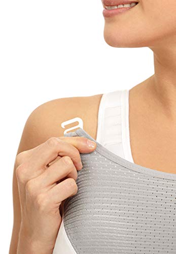 Full Figure Plus Size Custom Control Sports Bra Wirefree #1166 White/Gray #TOP2