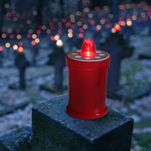 Velas LED rojas para recordar a tus seres queridos en el cementerio 4