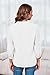 Cnkwei Womens V-Neck Lantern Sleeve Blouse Zipper Design Loose Casual Top Shirts White