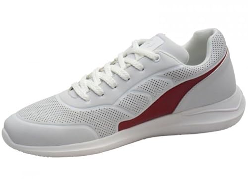 Henselite HM74 Men's Lawn Bowls Shoes White Maroon, Size 11