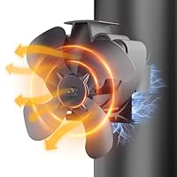 Dancial Magnetisch Kaminventilator,4 Blätter Wärmebetriebener Ofen-Ventilator,Leiser Rauchrohr-Kamin-Ventilator für Holzscheit-Brenner-Kamin, mit 2pcs Magnete &1pcs Ersatzteil Ring