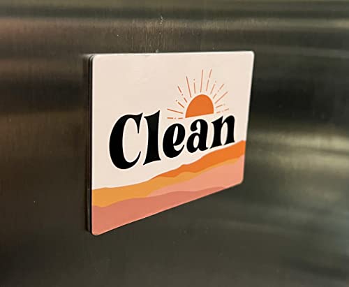 Boho Decor Dishwasher Magnet Clean Dirty Sign, Strong Clean Dirty Magnet For Dishwasher, Universal Dirty Clean Dishwasher Magnet Indicator For Kitchen Organization, Refrigerator Dish Wash Sign Magnet #TOP6