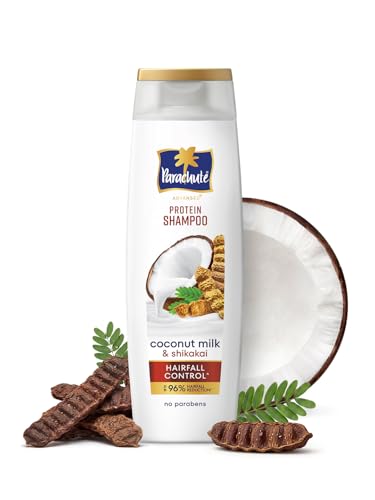 Image of Parachute Advansed Protein Shampoo with Coconut Milk & Shikakai | Up to 96% Hair Fall Reduction & up to 23X Hair Fall Control | Protein Lock Technology | Paraben free | For Men & Women | 340ml