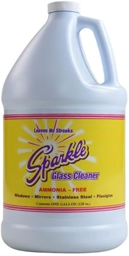 Sparkle Botella de repuesto para limpiador de vidrio, limpiador de vidrio sin amoníaco, no deja rayas, botella de repuesto de un galón (paquete de