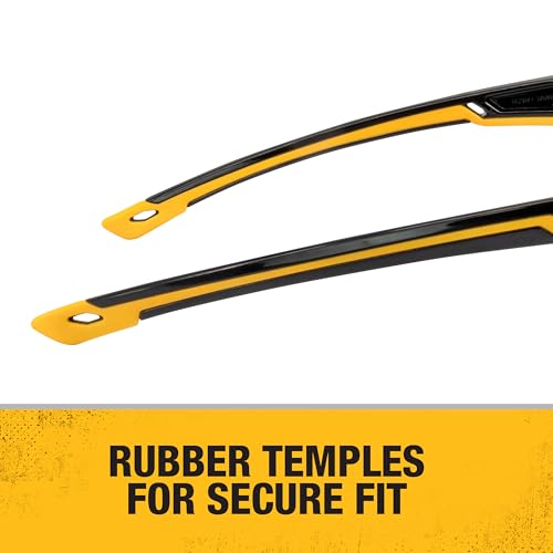 DEWALT DPG110 Cinzel Unissex Trim-Fit Half Frame Óculos de proteção, armação preta, lente fumê