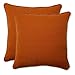 Pillow Perfect Outdoor Cinnabar Corded Throw Pillow, 18.5-Inch, Burnt Orange, Set of 2