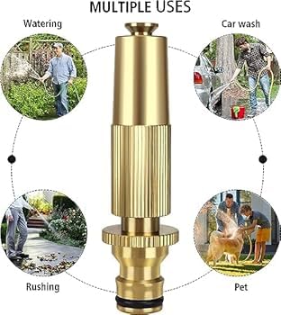 Image of Brass Nozzle Connector,Garden Hose Adapter, Pressure Spray Gun, Adjustable Jet Sprayer For Car Wash,Cleaning,Gardening|Leakproof||Pipe Connector (Spray Gun)
