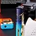 Windproof Butane Lighter, Soft Flame + Jet Blue Flame + Clock, Visible Air Window, Flame Adjustment, Circulating Inflation, Gift(Blue Pink)