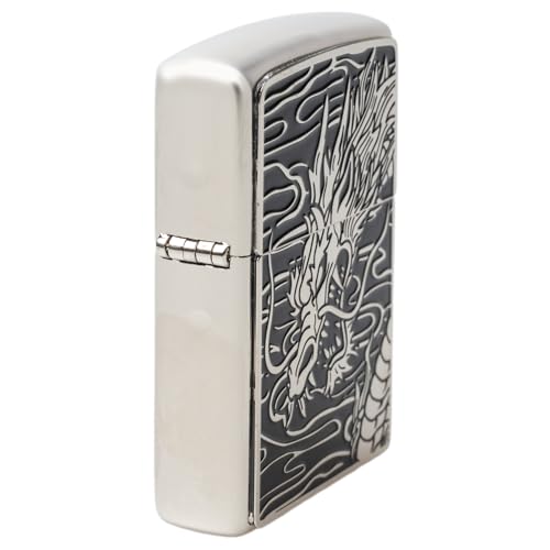 Encendedor Zippo Oil Lighter Dragon Plateado miniatura 4