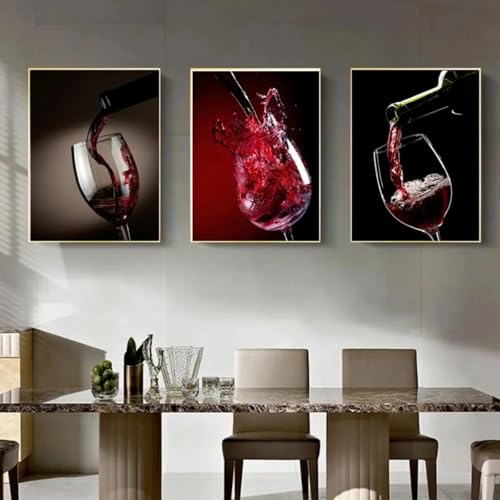 Impression sur toile de vin abstrait grand format pour mur de restaurant et salon