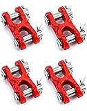 QWORK 3/8 Inches Twin Clevis Safety Chain Repair Links, 4 Pack Trailer Tie Down Links, Industrial Grade Heavy Duty Material - 6,600 LBS. Capacity