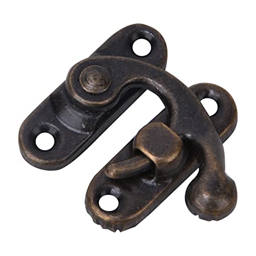 30 Pcs Antique Hasp Hook, Thickened Solid Bronze Right Hook with Mounting Screws for Furniture Wooden Box Jewelry Case