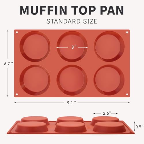 Puyeipt 3 Pack Silicone Egg Molds for Breakfast Sandwiches, 3 Inch Non-Stick Round Muffin Top Pans for Baking Egg Bites, Whoopie Pies, Corn Bread, Tarts - Thumbnail 2