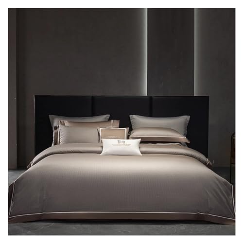 GUHPZA Juego De Sábanas De Algodón Egipcio Teñido En Hilo 100S De Lujo, Tamaño Queen Y King, Funda Nórdica, Sábanas Y Fundas De Almohada, Textiles para El Hogar.,A-Fitted King Size 4pcs