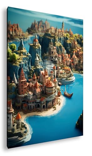 Toile sur cadre en bois deyoli paysage marin artistique grand format 90x60 pour intérieur chic
