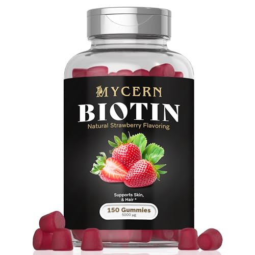 Mycern Biotin 5000mcg Gummies – Natural Strawberry Flavor – 150