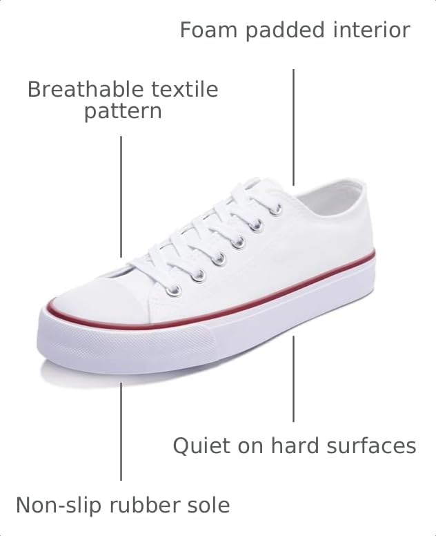 Image of Obtaom Unisex Canvas Shoes Low Top Fashion Sneakers Slip on Walking Shoe