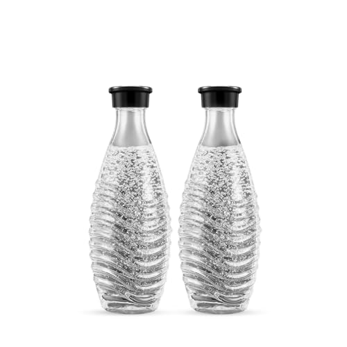 sodastream Glaskaraffen - 2er Set Wiederverwendbare; spülmaschinenfeste Wasserkaraffen; 0;7 L Sprudelkaraffe; kompatibel mit Penguin & Crystal; umweltfreundlich