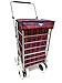 Carrito de compras fuerte de 6 ruedas de viaje a pie del mercado de empuje del carro hermoso color con ruedas (rojo, 6 ruedas 60 L)
