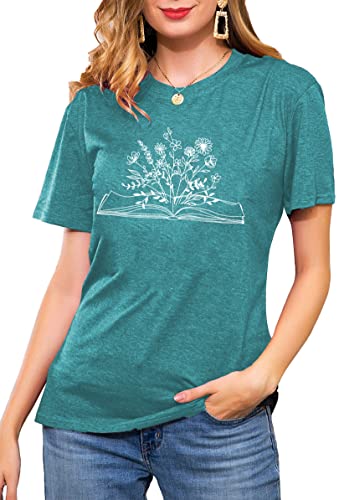 Image of Books Shirts for Women Reading T-Shirt Book Lover Tops Funny Readers Gifts Clothes Casual Librarian Tees