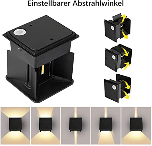 Iluminación de pared LED IP65 impermeable negra 3000K 3