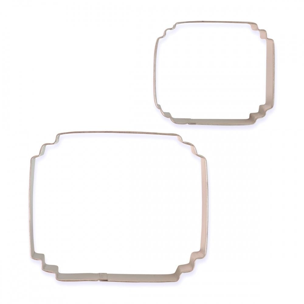 PME Cookie and Cake Plaque Cutter-Style 5-Set of 2, Silver