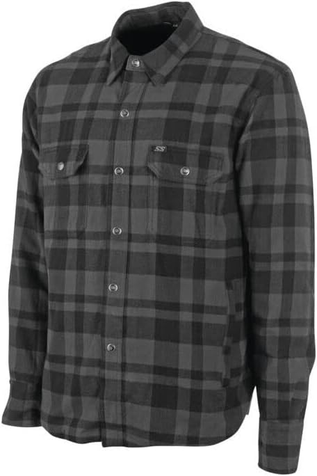 Speed and Strength Men's Black Nine Reinforced Moto Shirt, Grey, XL