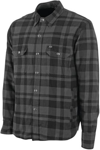 Speed and Strength Camisa Moto Reforzada Negra Nueve para Hombre, Gris, Grande