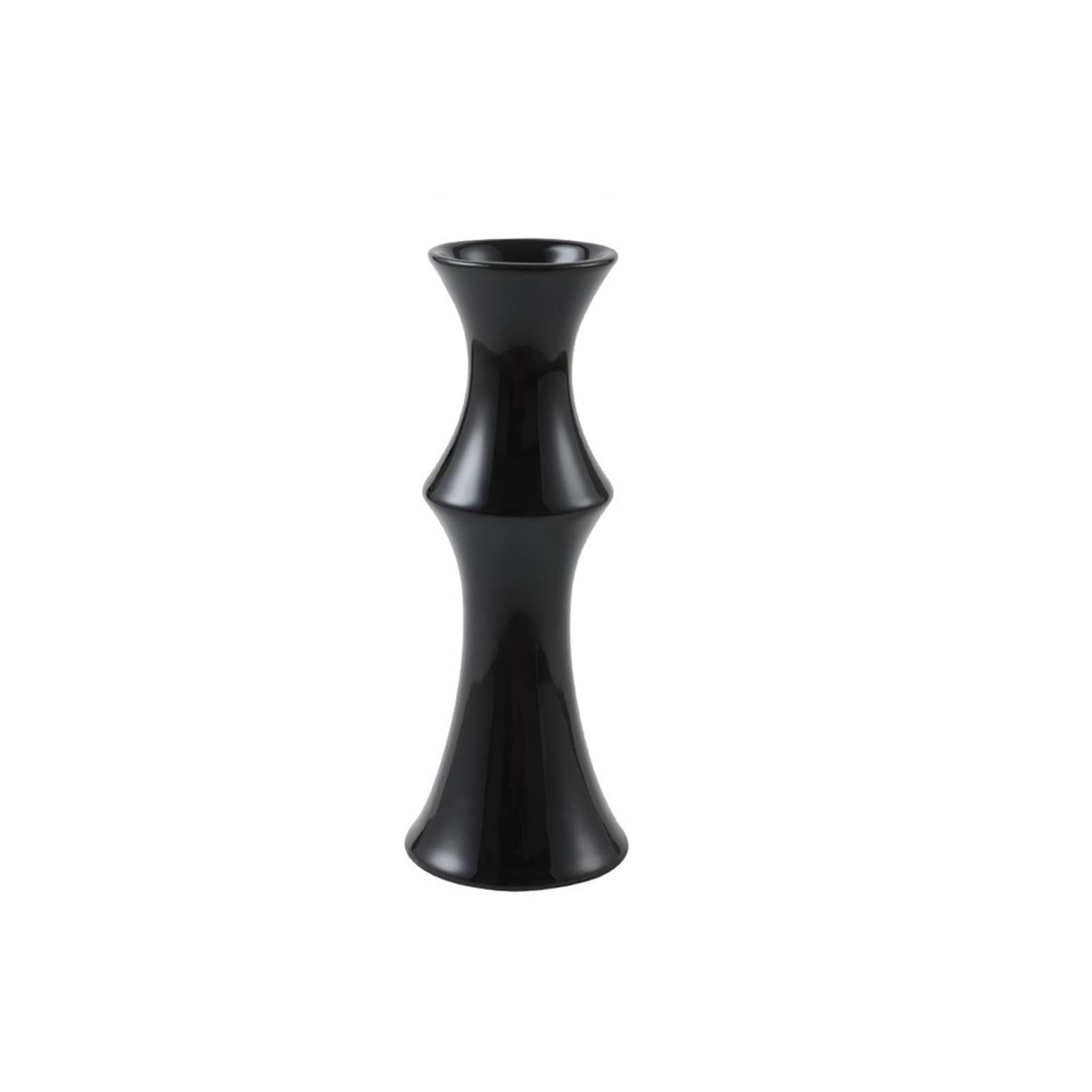 Geometric Vases Ceramic Vase Home Decoration Room Hydroponic Flower Decor Joyful Vases Arrangement(5.5 * 20 * 8cm-black)