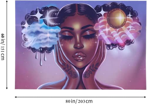 Gotbble Lovely African Black Girl Tapestry African American Women Hippie Art Wall Hanging Home Decor For Bedroom Living Room Dinning Room Dorm Gift 80 #TOP1