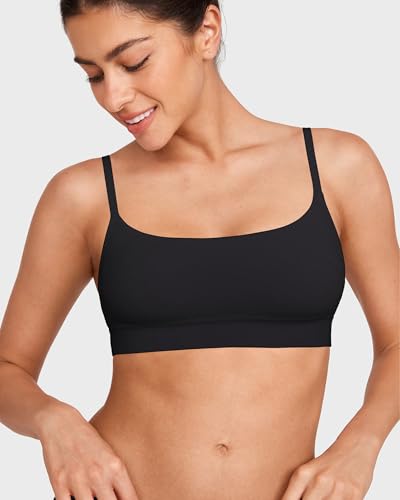 Image of INLYRIC Women's Cotton Bralette - Wireless Unlined Sleep Comfortable Seamless Cami Bra