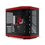 Hyte Y70 Upgraded Modern Aesthetic Dual Chamber Panoramic Tempered Glass Mid-Tower ATX Computer Gaming Case with PCIE 4.0 Riser Cable Included, Red (CS-HYTE-Y70-BR)