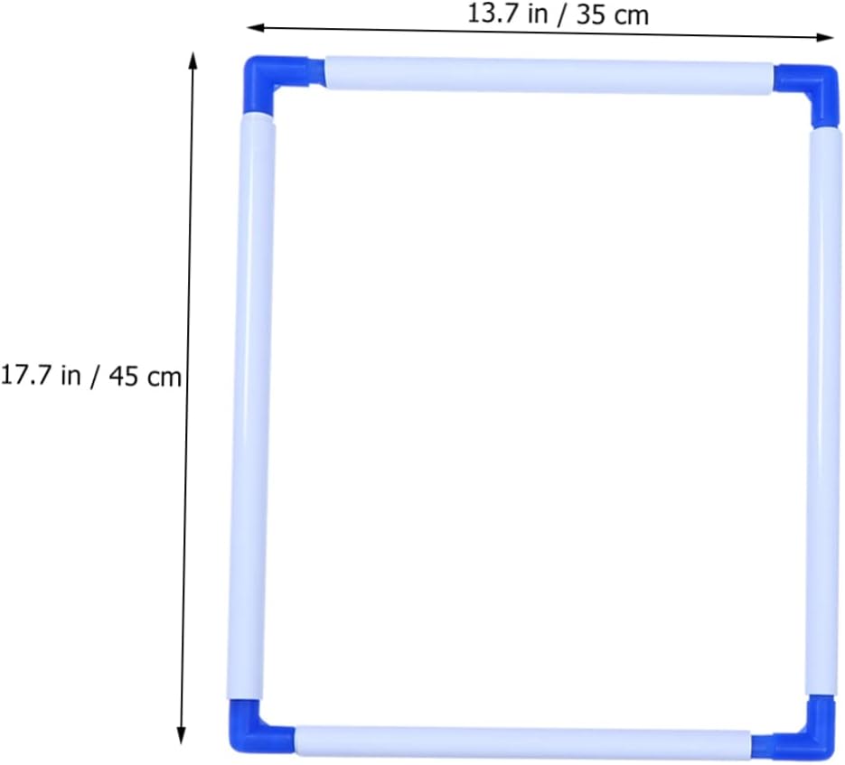 DECORNIJIA PVC Plastic Handheld Square Embroidery Frame Clip Embroidery Tool for Cross Stitch Quilting 35x45cm (13.8x17.7inch) Random Color