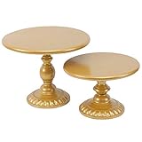 White Cake Stand,Round Metal Antique Cupcake Holder,Dessert Cupcake Stand/Display/Plate for Wedding Birthday&Party - Cake Stands - Cake Plate (Gold)