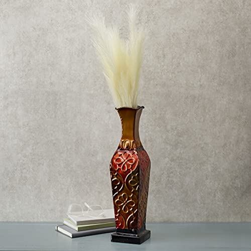 Elements Arlequin – Vaso de metal em relevo para decoração de casa para flores secas e arranjos flor