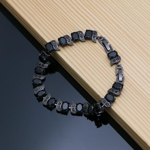 Image of LMXXVJ Fashion Tennis Bracelet Created Emerald White Gold Plated Charm Bracelet Gifts Jewelry for Women