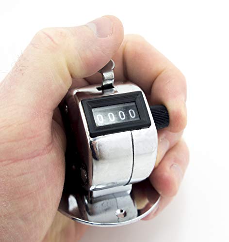 Compteur à main à 4 chiffres en métal stable pour table et comptoir