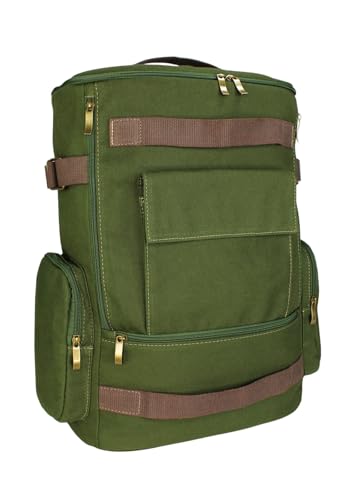 Lenna's Mochila De Lona Grande Masculina Feminina Comporta Notebook Casual e Viagens LE13 Verde