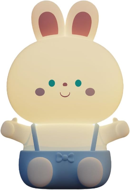 Image of Desidiya Small Bunny Rechargeable Silicone Night Lamp - Rabbit Night Lamp, Kids Night Light, Nursery Decor, Birthday Gift, Silicone LED Light