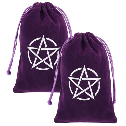 CREATCABIN 2 pz Viola Tarocchi Sacchetto Immagazzinaggio Sacchett...