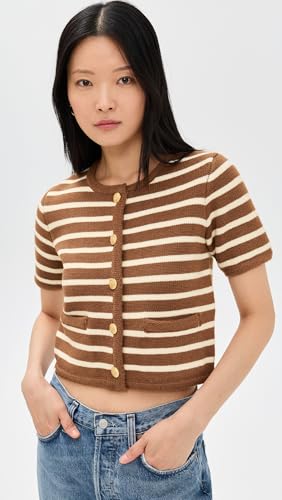 English Factory Women's Knit Striped Sweater Cardigan2