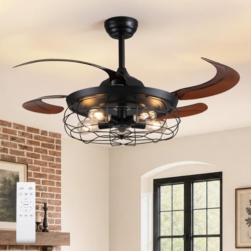 CROSSIO 48 inch rustic retractable ceiling fan image