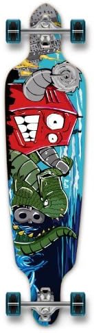 YocaherGraphic Series Complete Drop Through Skateboards Longboard w/Black Widow Premium 80A Grip Tape Aluminum Truck ABEC7 Bearing 70mm Skateboard Wheels