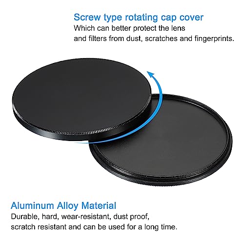 Capucha para lente PATIKIL de 67 mm, paquete de 2 unidades, cubierta frontal universal de aluminio para filtros circulares polarizadores, densidad neutra y atenuadores, color negro miniatura 4