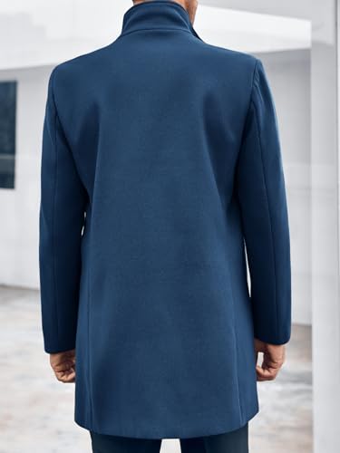 Runcati Mens Mid Long Trench Coat Winter Double Breasted Pea Coat Casual Business Warm Overcoat4