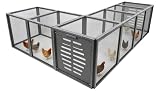 A Anleolife Chicken Tunnel, 23.6 inch Wide Heavy Duty Metal Chicken Coop, Predator Proof Modular Extension Chicken Run for Outside Poultry Coop as Hens, Rabbits, Ducks and Small Pets