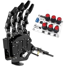 Right Robot Hand with 6 Channel Servo Tester, Robot Hand Five Fingers Solely Movement Bionic Robot Mechanical Arm DIY