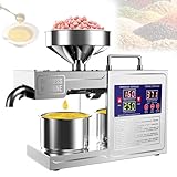 Feiphla 820 W Prensa De Aceite En Acero Inoxidable para Hogar, FáCil De Limpiar Y Ideal para Aceites MediterráNeos como Oliva, Almendra O Avellana